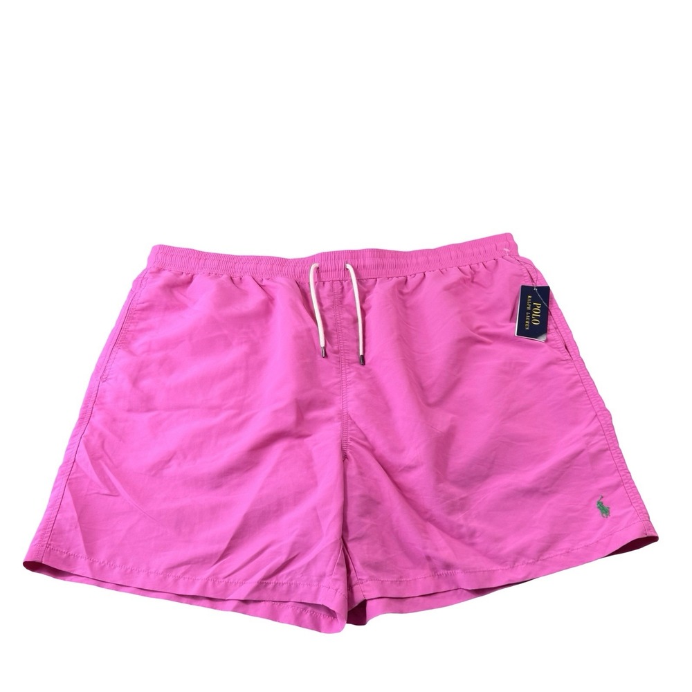 Polo Ralph Lauren Pink Green Pony Mesh Lined Mens Swimtrunk Size 3XLB NWT